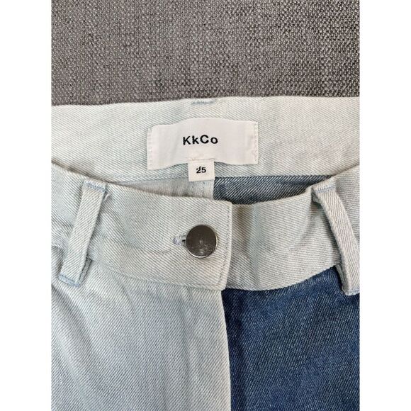 KkCo Jeans Womens Two Tone Blue Colorblock Carpenter Cargo Pants - Sz 25 - Picture 8 of 11